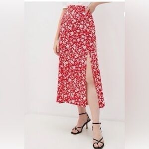 Topshop Floral Red and White Dress size US 4